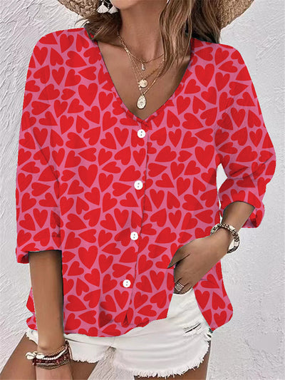 Celina - Classy Floral Button Blouse