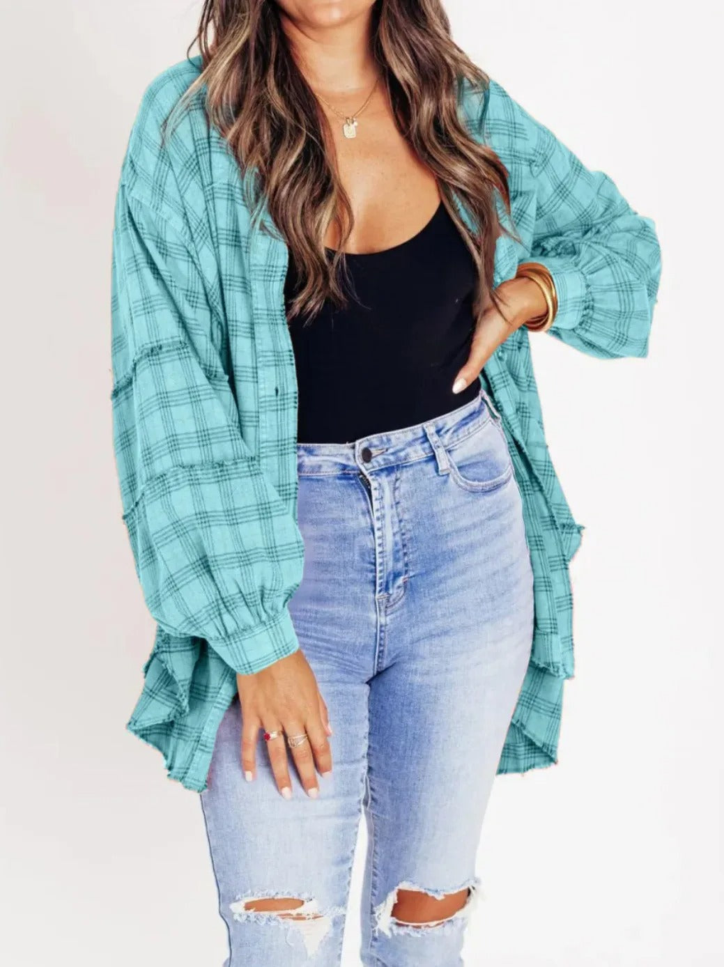 Guinevere | Raw-Edge Oversized Shirt Jacket