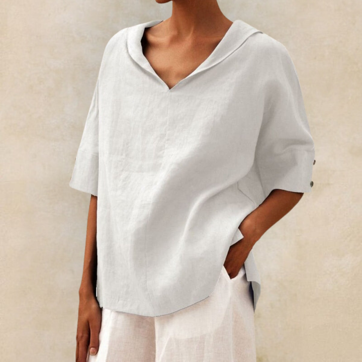 Céline | Linen V-Neck Shirt