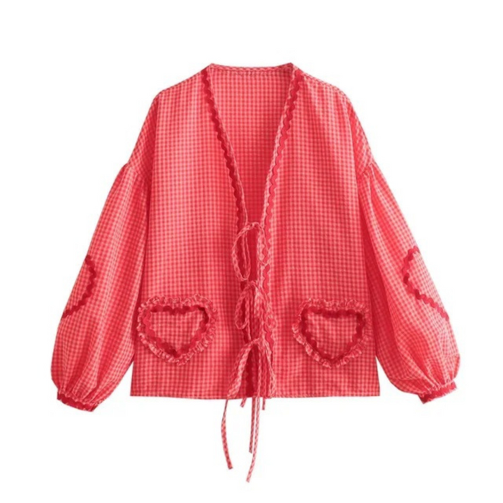 Gracie | Heart Pocket Blouse