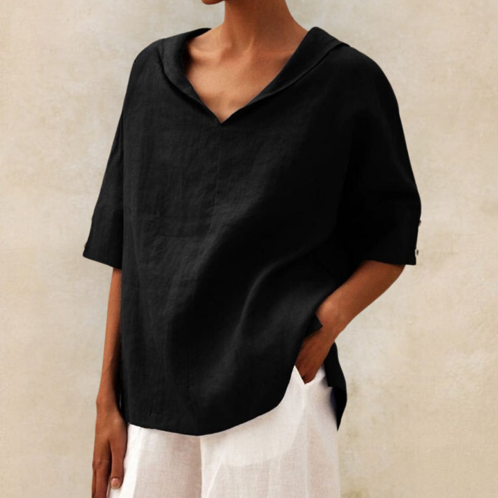Céline | Linen V-Neck Shirt