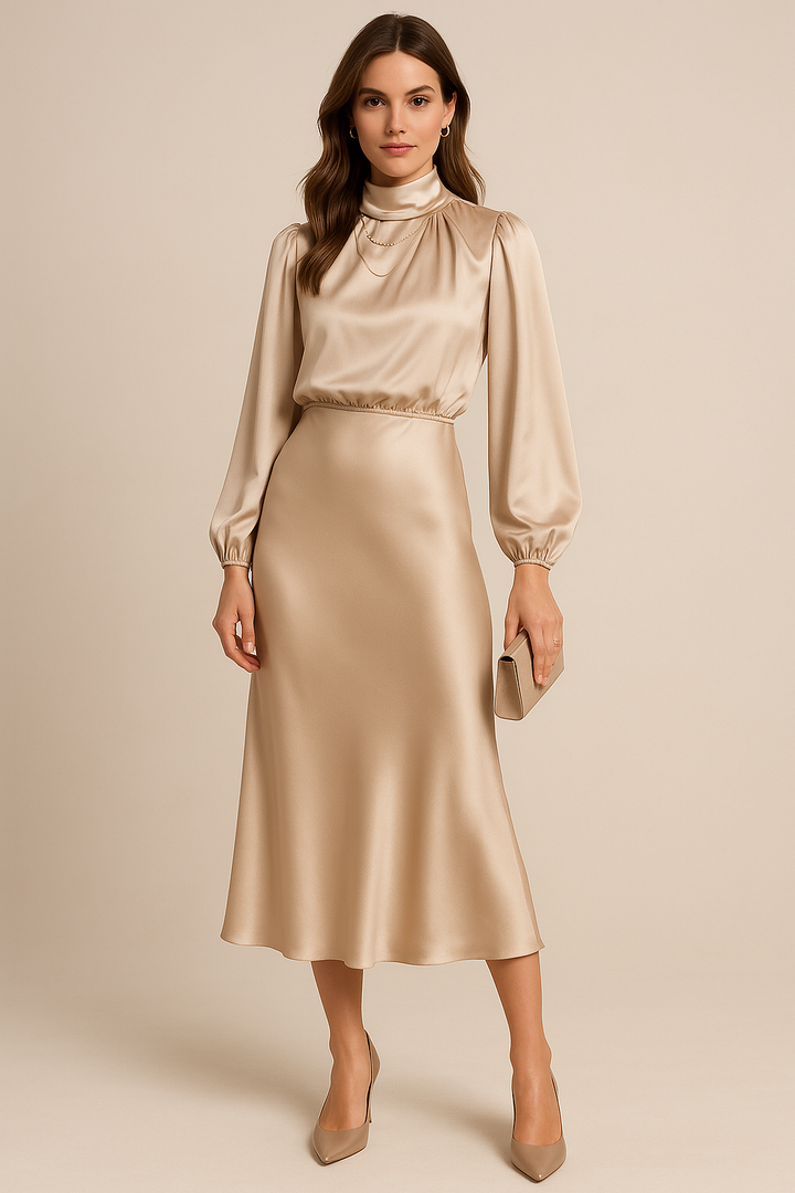 Aurelia | High-Waist Midi Dress