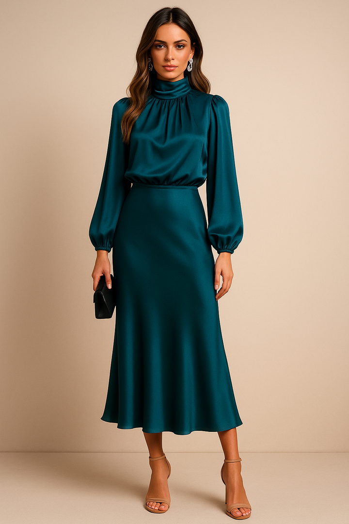 Aurelia | High-Waist Midi Dress