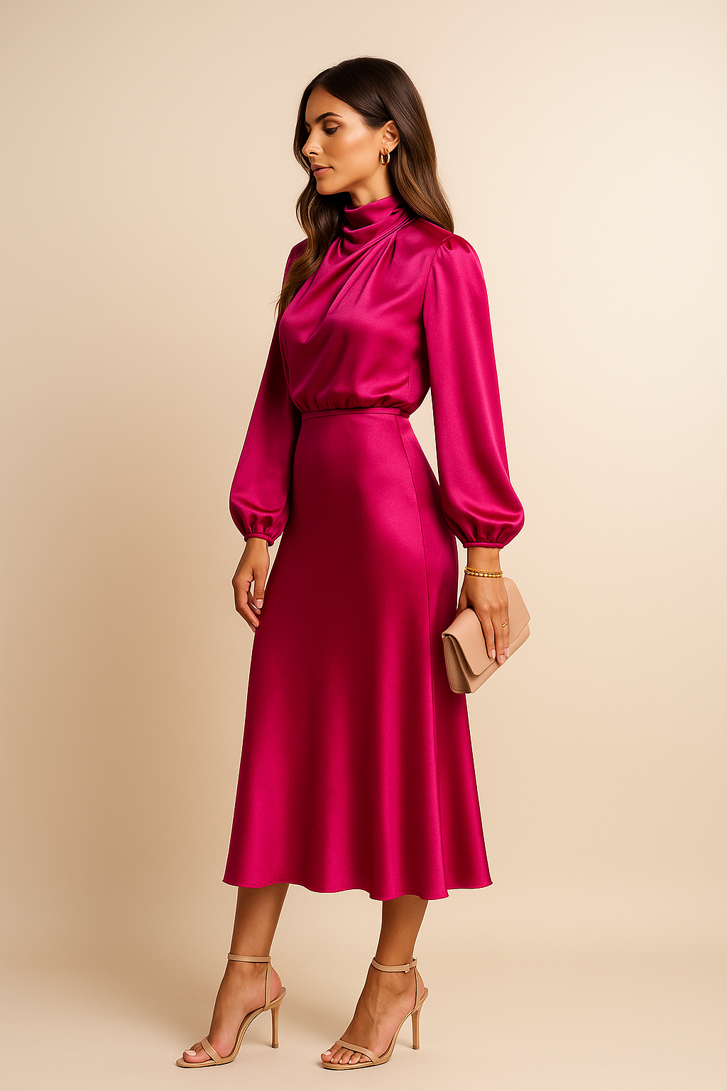 Aurelia | High-Waist Midi Dress