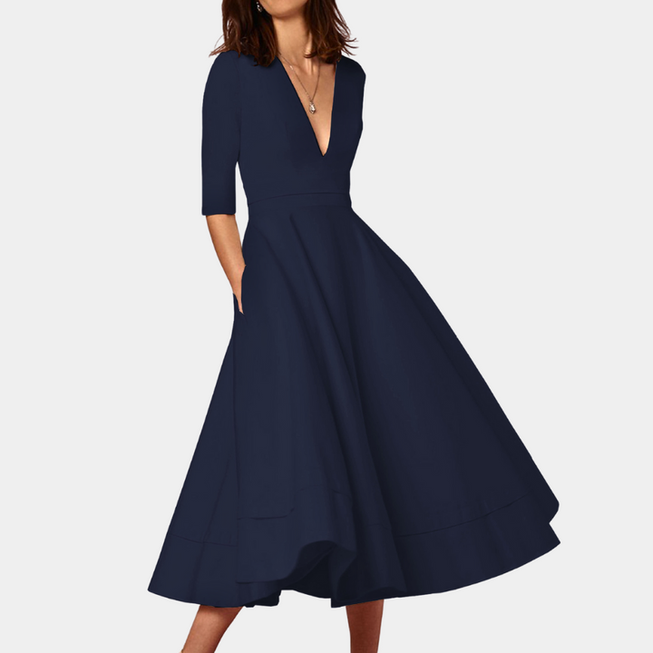 Vesna | Classic A-Line Midi Dress