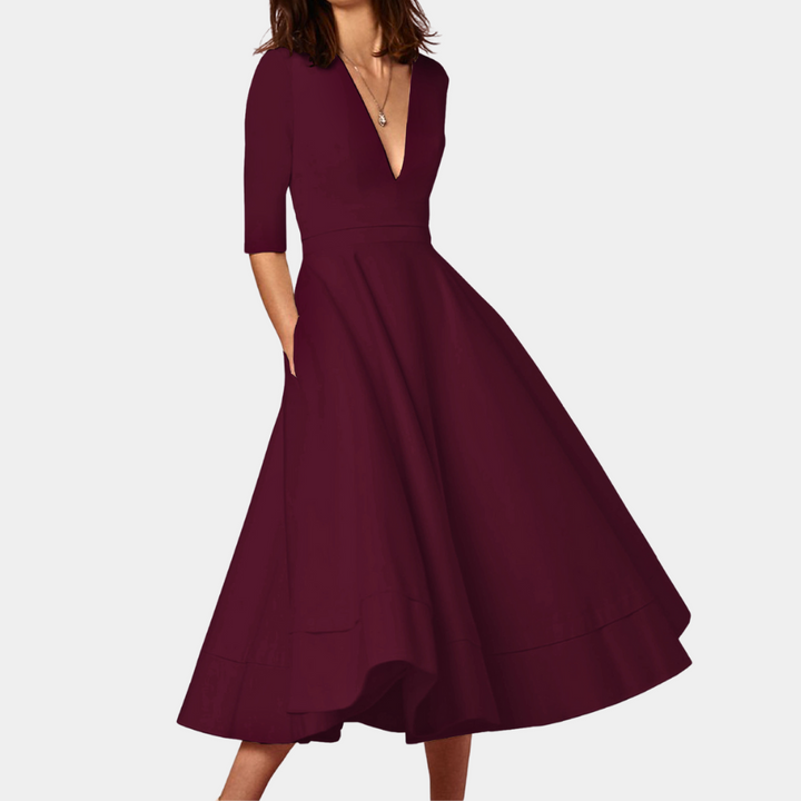 Vesna | Classic A-Line Midi Dress