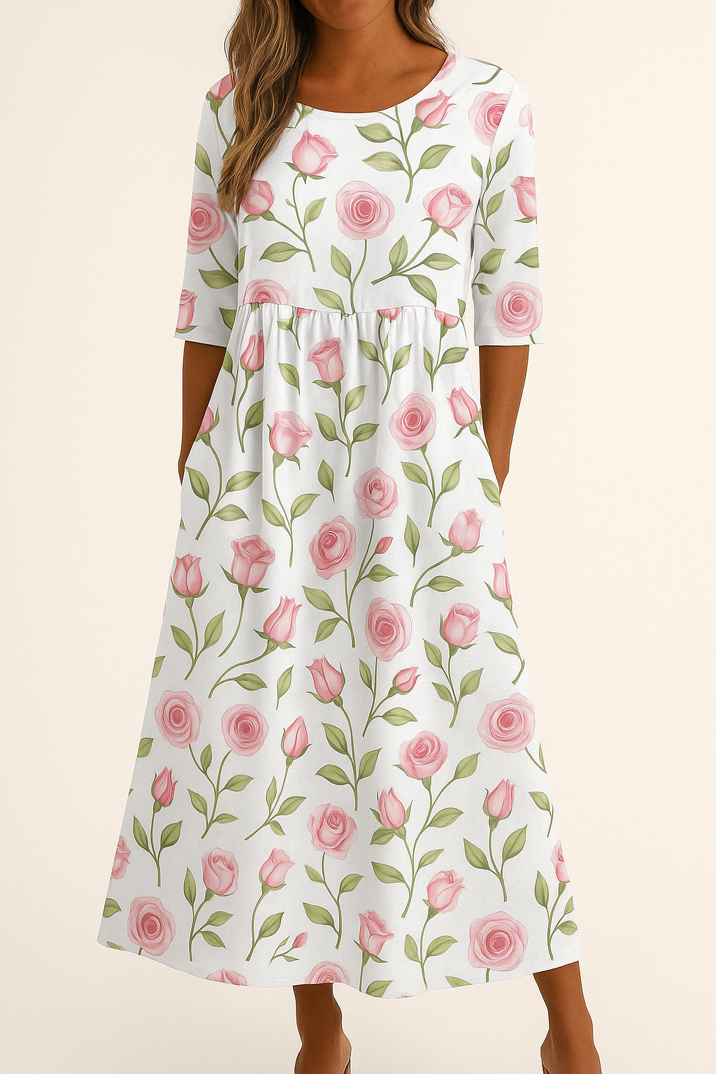 Solara™ Floral Relaxed Midi Dress