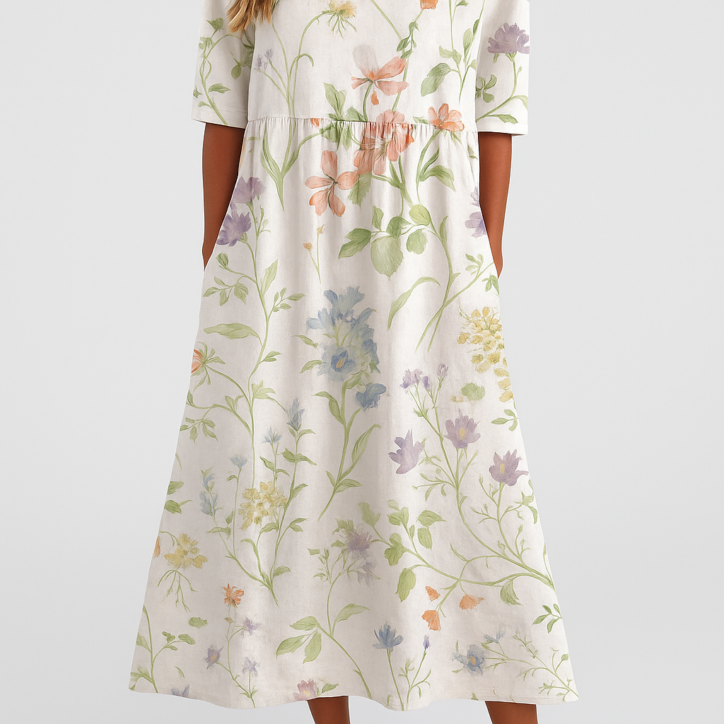 Solara™ Floral Relaxed Midi Dress