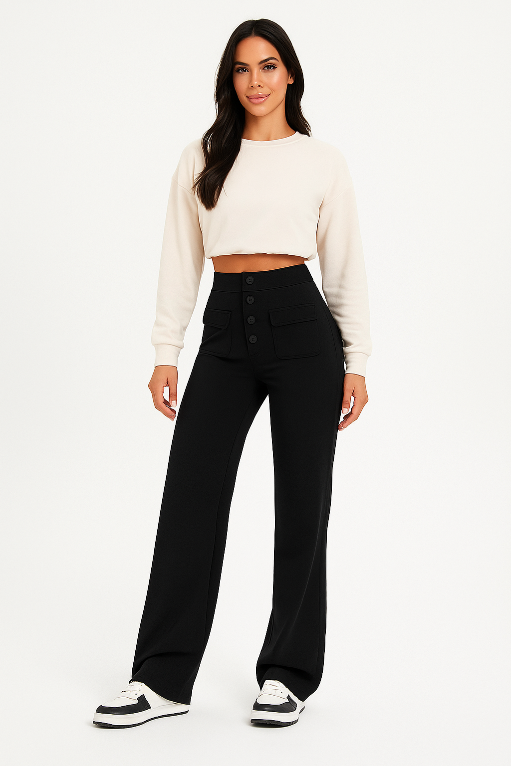 LYSERA™ | High-Waist Wide-Leg Strech Trousers