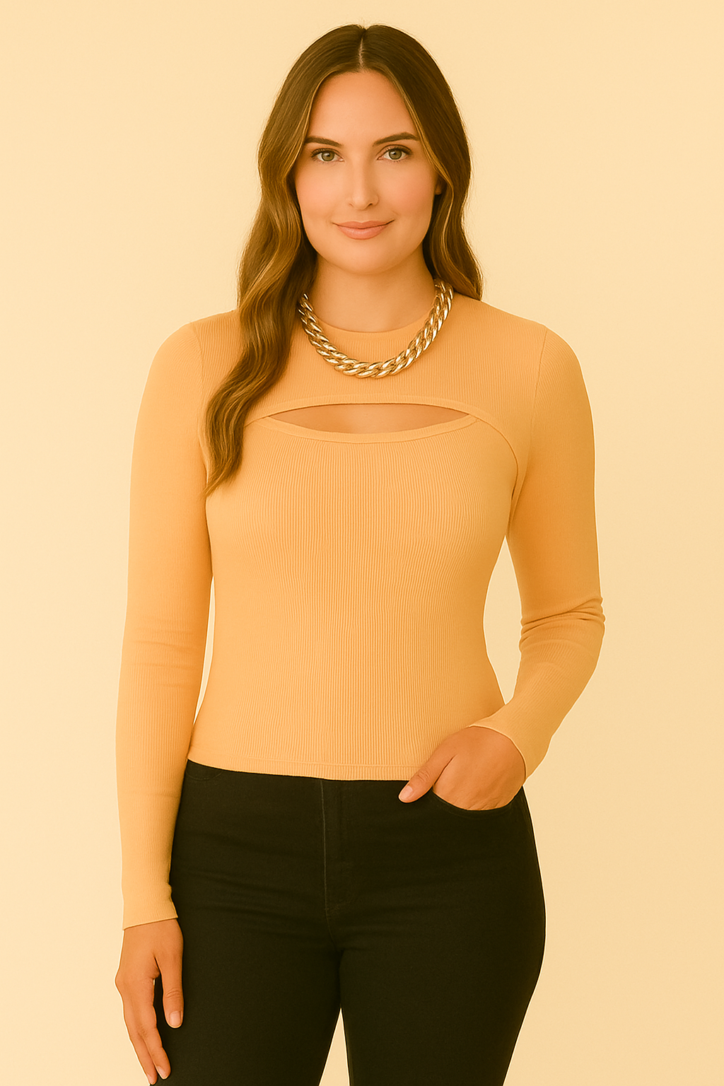 Lara™ Knitted T-shirt Long Sleeve