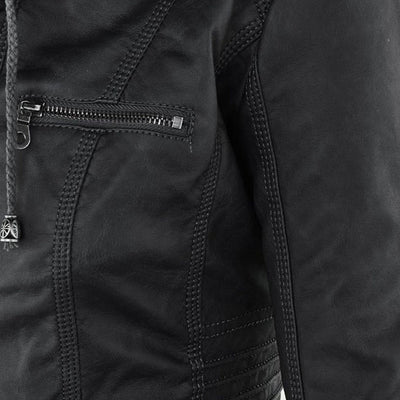 Sienna™ | Women's Waterproof Leather Jacket with Hood