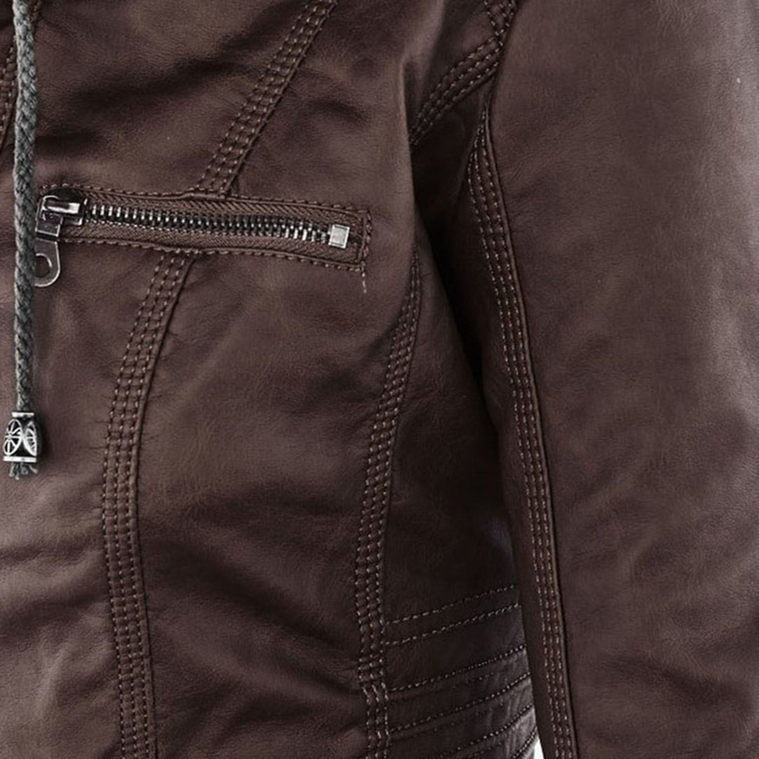 Sienna™ | Women's Waterproof Leather Jacket with Hood
