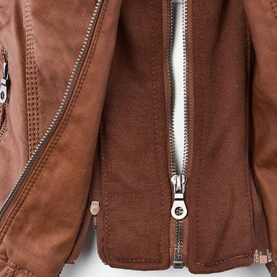 Sienna™ | Women's Waterproof Leather Jacket with Hood