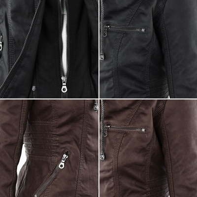 Sienna™ | Women's Waterproof Leather Jacket with Hood