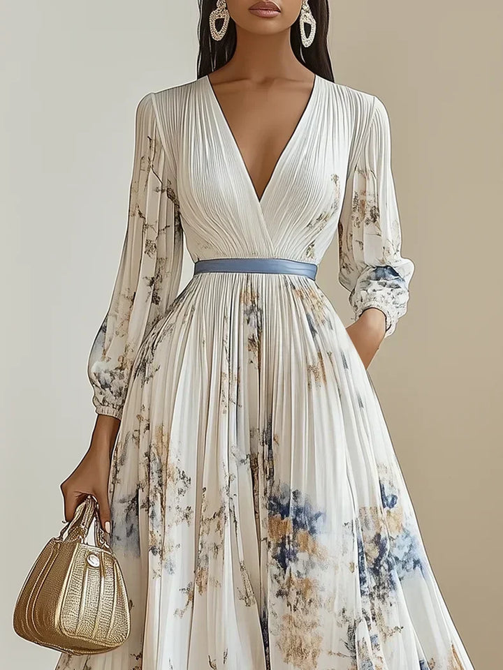 Anneliese | V-Neck Puff Sleeve Maxi Dress
