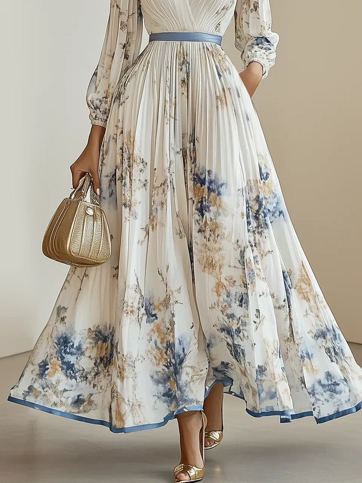 Anneliese | V-Neck Puff Sleeve Maxi Dress