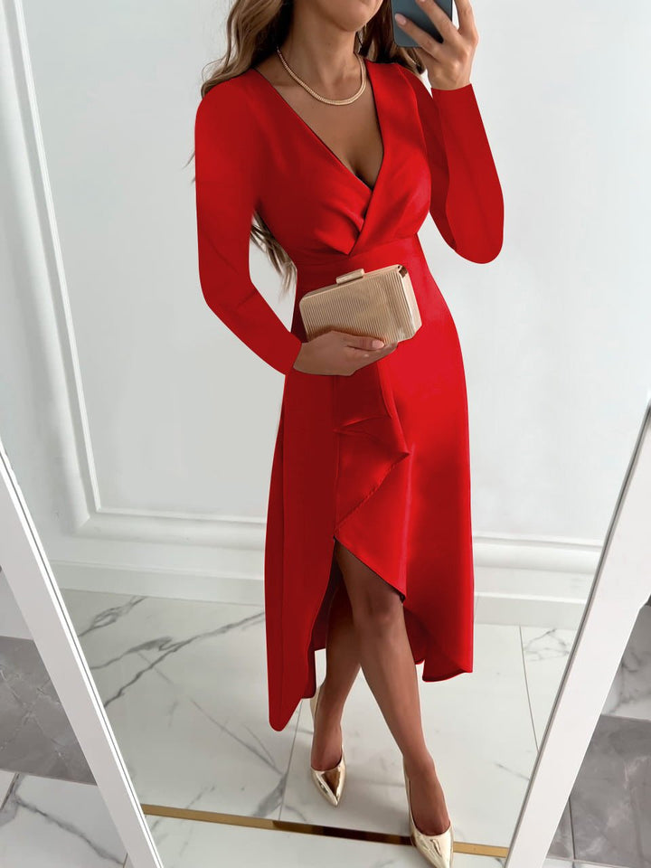 Theodora | V-Neck Sheath Midi Dress