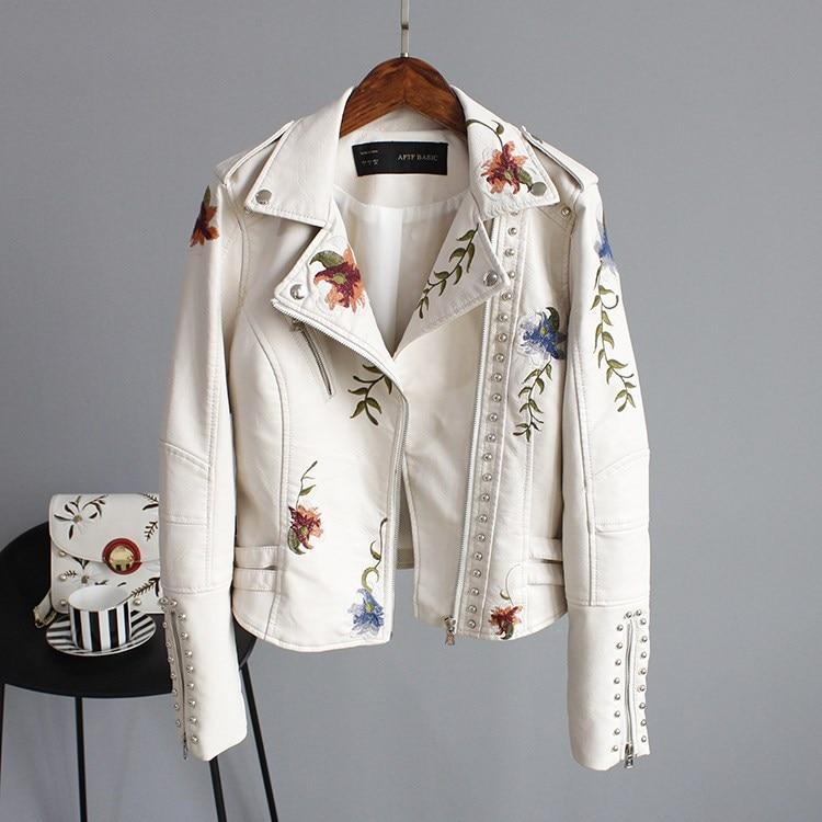 Ella | Embroidered Leather Jacket