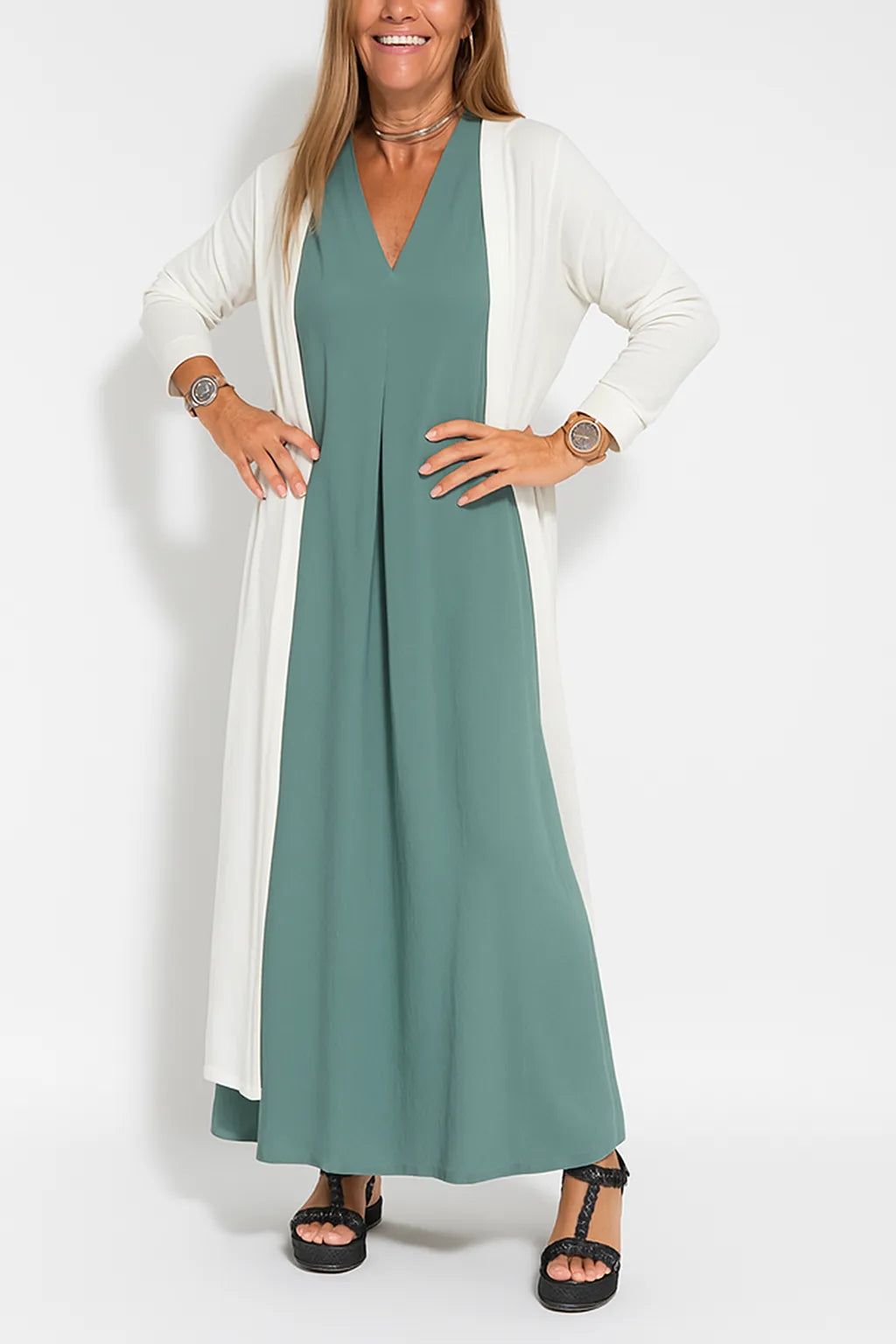 Seraphina Elegant Dress+ FREE Cardigan
