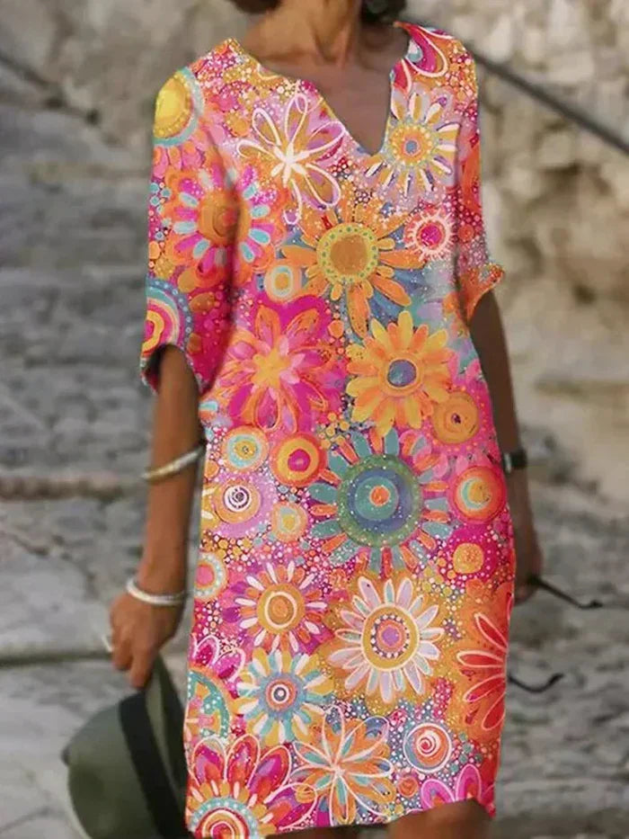 Perpetua | Colourful Floral Print Dress