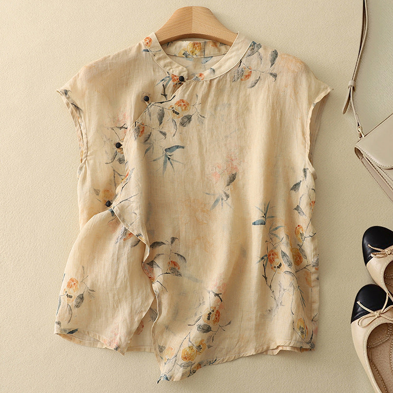 Ardene | Linen Mandarin Collar Top