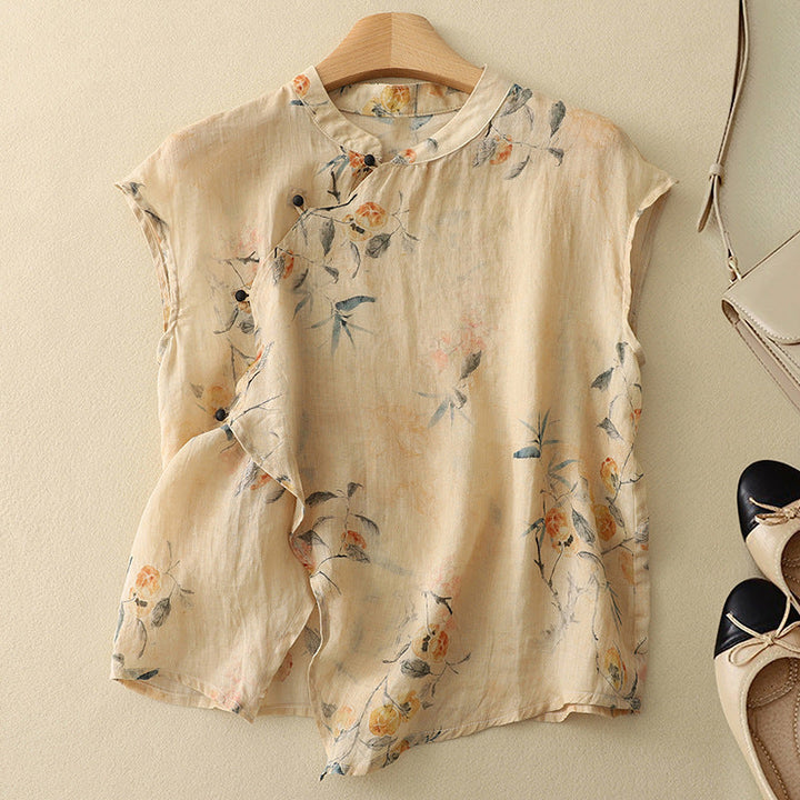 Ardene | Linen Mandarin Collar Top