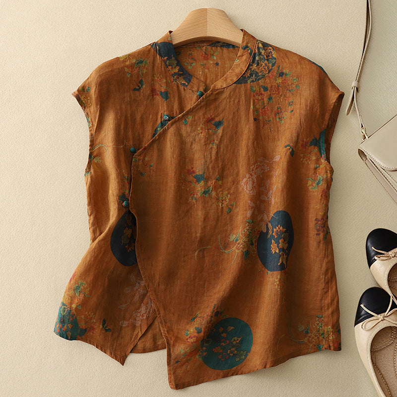 Ardene | Linen Mandarin Collar Top