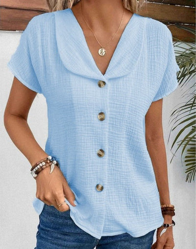 Celina™ | Collared Button-Up Top