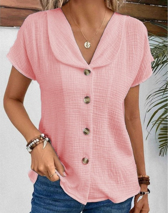 Celina™ | Collared Button-Up Top