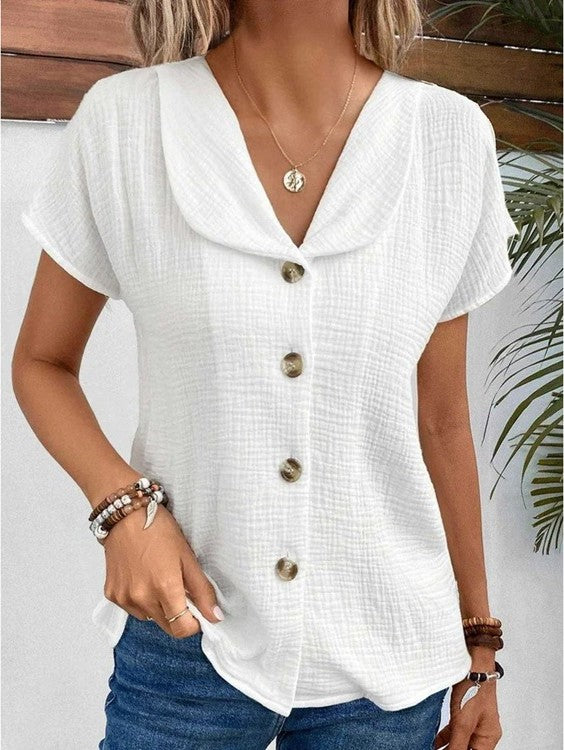 Celina™ | Collared Button-Up Top