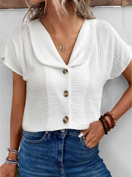 Celina™ | Collared Button-Up Top