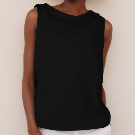 Winifred | Roll Collar Sleeveless Top