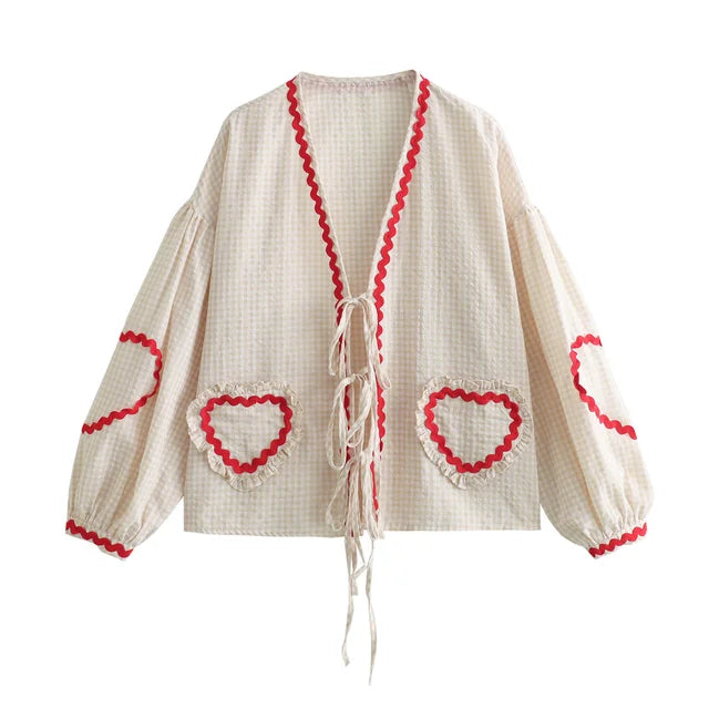 Gracie | Heart Pocket Blouse