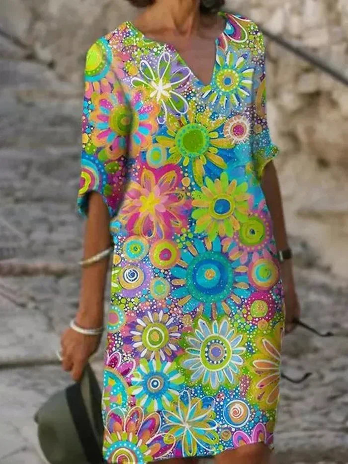 Perpetua | Colourful Floral Print Dress