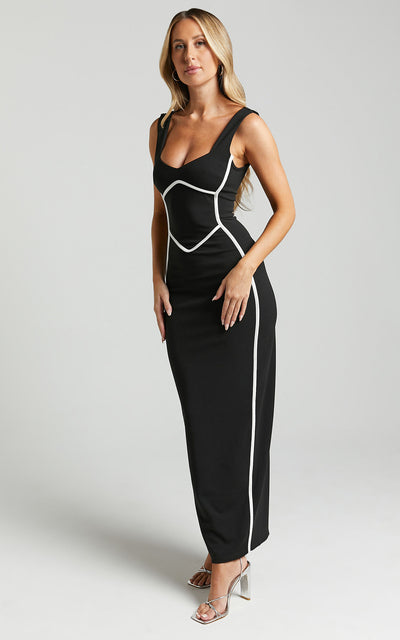 ONYXLINE™ | Contrast Piping Pencil Dress