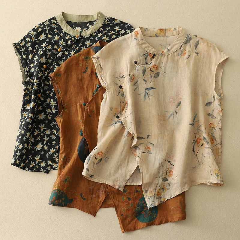 Ardene | Linen Mandarin Collar Top