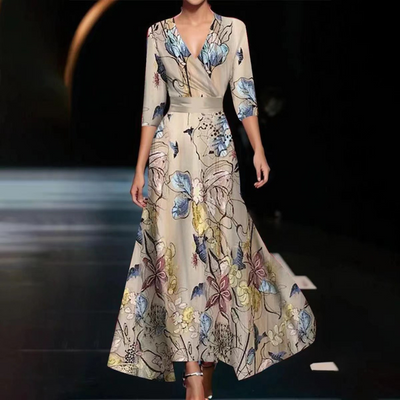 Isla Bloom™ | Botanical Wrap Dress