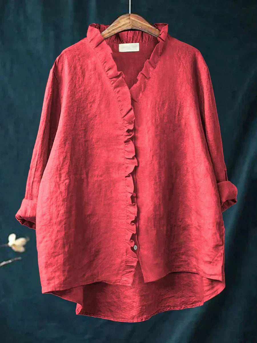 Isla | Relaxed Ruffle Button Shirt