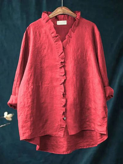 Isla | Relaxed Ruffle Button Shirt