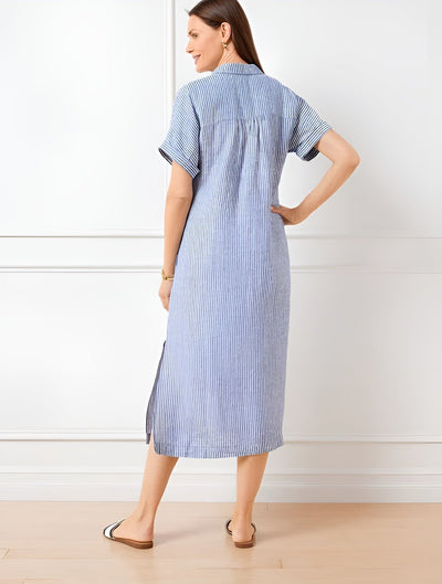 Evelyn Grace Striped Shirtdress