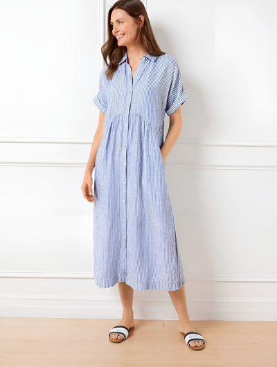 Evelyn Grace Striped Shirtdress