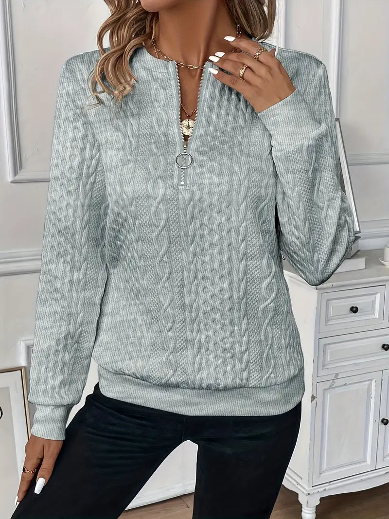 Iris | Zip-Front Knit Jumper