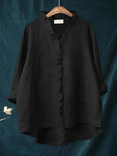 Isla | Relaxed Ruffle Button Shirt