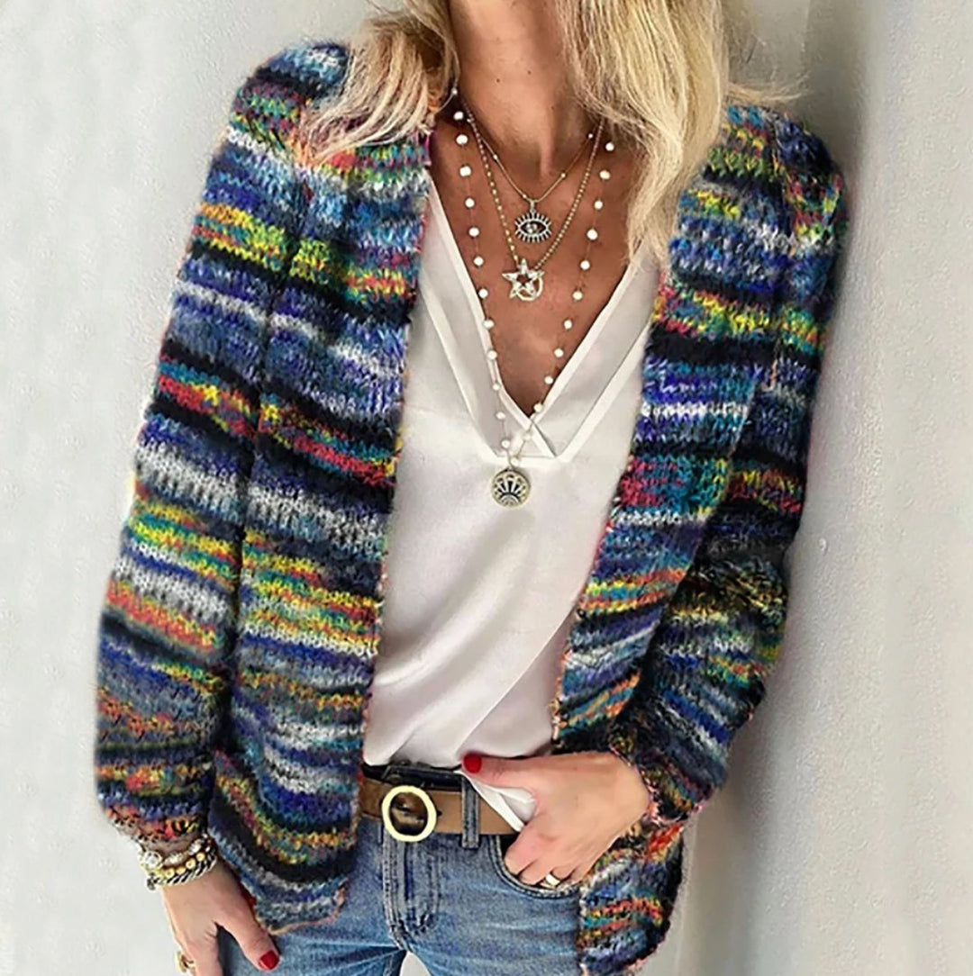 Isabella | Multicolour Knit Open Front Cardigan