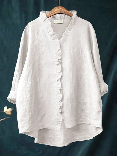 Isla | Relaxed Ruffle Button Shirt