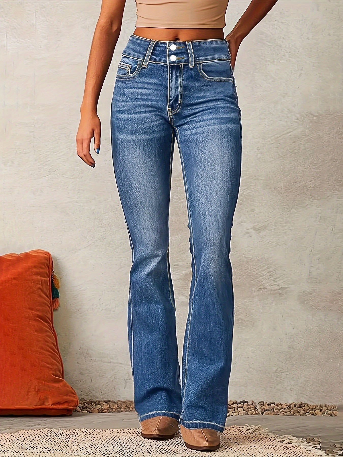 Nova High-Waisted Flared Trousers