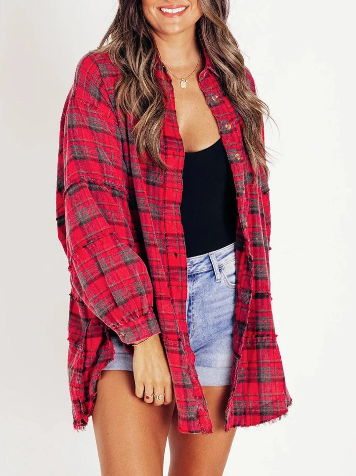 Guinevere | Raw-Edge Oversized Shirt Jacket