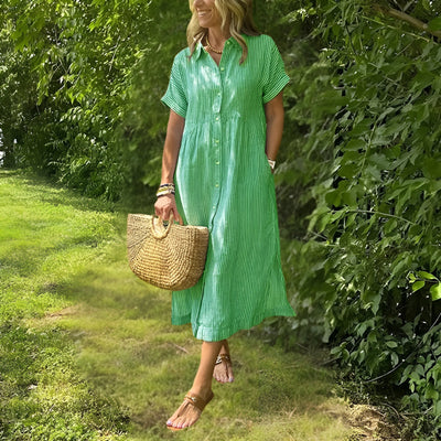Evelyn Grace Striped Shirtdress