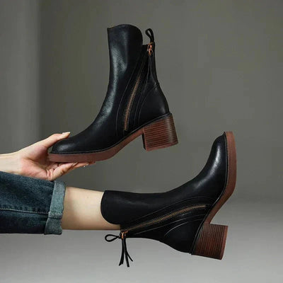 Harper Belle™ | Leather Ankle Booties