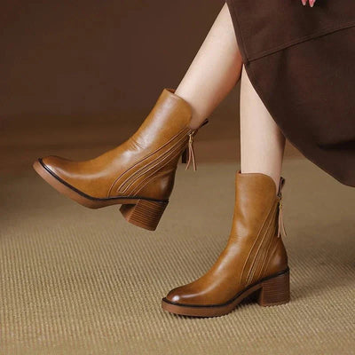 Harper Belle™ | Leather Ankle Booties